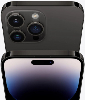 Смартфон Apple A2892 iPhone 14 Pro 256Gb 6Gb черный космос моноблок 3G 4G 2Sim 6.1" 1179x2556 iOS 16 48Mpix 802.11 a/b/g/n/ac/ax NFC GPS GSM900/1800 GSM1900 TouchSc Protect от магазина РЭССИ