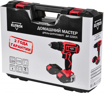 Дрель-шуруповерт Elitech ДА 122СЛ аккум. патрон:быстрозажимной (кейс в комплекте) (E2201.015.01) от магазина РЭССИ