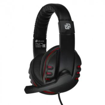 Наушники с микрофоном Оклик HS-L380G ABADDON черный/красный 1.8м мониторные оголовье (1100404) от магазина РЭССИ