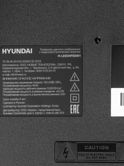 Телевизор LED Hyundai 24" H-LED24BS5000 Яндекс.ТВ черный HD 60Hz DVB-T DVB-T2 DVB-C DVB-S DVB-S2 WiFi Smart TV от магазина РЭССИ