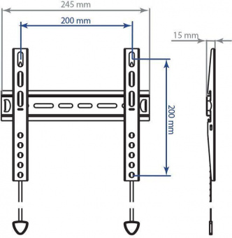Кронштейн для телевизора Kromax VEGA-13 new черный 15"-42" макс.35кг настенный ультраплоский от магазина РЭССИ