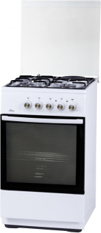 Плита Комбинированная Flama L RK 23-126 W белый (стеклянная крышка) реш.сталь от магазина РЭССИ