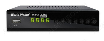 Ресивер эфирный WV T624A AC3 (Wi-Fi,IPTV опция) WORLD VISION Шнур 3.5шт/3RCA; DVB-T2/T/C 1920x1080 от магазина РЭССИ