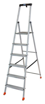 Свободностоящая стремянка Krause MONTO SAFETY 2К заглушки 6 ступеней 128966 от магазина РЭССИ