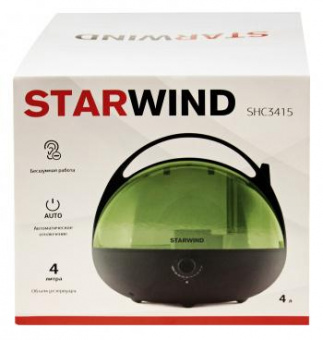 Увлажнитель воздуха Starwind SHC3415 25Вт (ультразвуковой) черный/зеленый от магазина РЭССИ