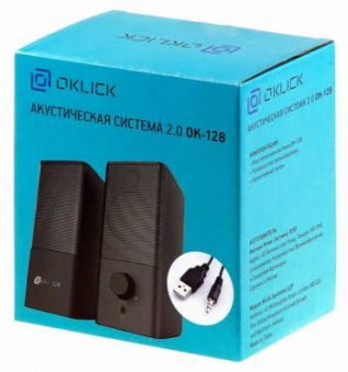 Колонки Оклик OK-128 2.0 черный 6Вт от магазина РЭССИ
