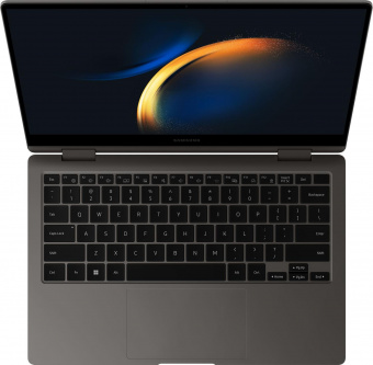Ноутбук Samsung Galaxy book 3 360 NP734 Core i7 1360P 16Gb SSD512Gb Intel Iris Xe graphics 13.3" AMOLED Touch FHD (1920x1080) Windows 11 Professional dk.grey WiFi BT Cam (NP734QFG-KA1IT) от магазина РЭССИ