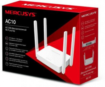 Роутер беспроводной Mercusys AC10 AC1200 10/100BASE-TX белый от магазина РЭССИ
