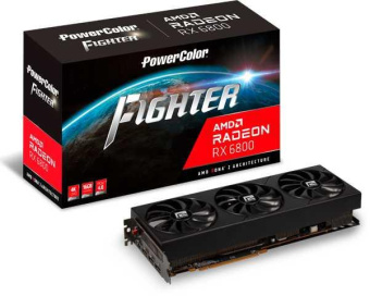Видеокарта PowerColor PCI-E 4.0 AXRX 6800 16GBD6-3DH/OC AMD Radeon RX 6800 16384Mb 256 GDDR6 1815/16000 HDMIx1 DPx3 HDCP Ret от магазина РЭССИ