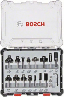 Набор фрез по дер. Bosch 2607017472 d(посад.)=8мм (фрезеры) (упак.:15шт) от магазина РЭССИ