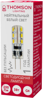 Лампа светодиодная Thomson TH-B4203 3Вт цок.:G4 капсул. 12B 4000K св.свеч.бел.нейт. (упак.:1шт) от магазина РЭССИ