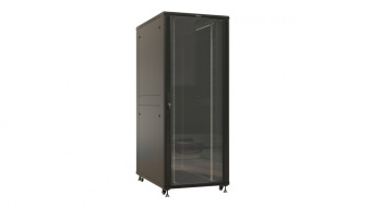 Шкаф серверный Hyperline (TTBR-4281-AS-RAL9004) напольный 42U 800x1000мм пер.дв.стекл задн.дв.спл.стал.лист 4 бок.пан. 1000кг черный 910мм IP20 сталь от магазина РЭССИ