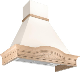 Вытяжка каминная Elikor Вилла Фрукты 90П-650-П3Д бежевый/дуб неокрашенный управление: ползунковое (1 мотор) от магазина РЭССИ