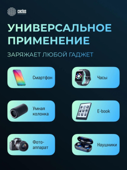 Мобильный аккумулятор Cactus CS-PBFSKA-30000 30000mAh 22.5W 4.5A USB-A/USB-C черный от магазина РЭССИ