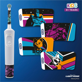 Зубная щетка электрическая Oral-B D100.413 Kids Lightyear голубой от магазина РЭССИ