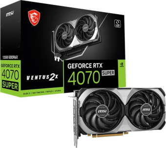 Видеокарта MSI PCI-E 4.0 RTX 4070 SUPER 12G VENTUS 2X NVIDIA GeForce RTX 4070 Super 12Gb 192bit GDDR6X 2475/21000 HDMIx1 DPx3 HDCP Ret от магазина РЭССИ