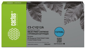 Картридж струйный Cactus CS-C1Q12A №727 черный (300мл) для HP Designjet T920/T930/T1500/T1530 от магазина РЭССИ