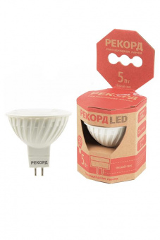 Лампа светодиодная РЕКОРД LED MR16 5W GU5.3 3000К BL1 от магазина РЭССИ