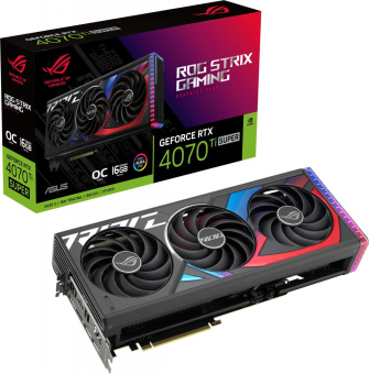 Видеокарта Asus PCI-E 4.0 ROG-STRIX-RTX4070TIS-O16G-GAMING NVIDIA GeForce RTX 4070TI Super 16Gb 256bit GDDR6X 2670/21000 HDMIx2 DPx3 HDCP Ret от магазина РЭССИ