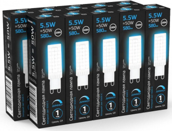 Лампа светодиодная Gauss 107309355-D 5.5Вт цок.:G9 капсул. 220B 6500K св.свеч.бел.хол. (упак.:1шт) от магазина РЭССИ