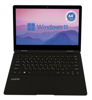 Ноутбук Digma EVE 11 C421Y Celeron N4020C 4Gb eMMC128Gb Intel UHD Graphics 600 11.6" TN Touch HD (1366x768) Windows 11 Home Multi Language 64 black WiFi BT Cam 4000mAh (NCN114BXW01) от магазина РЭССИ