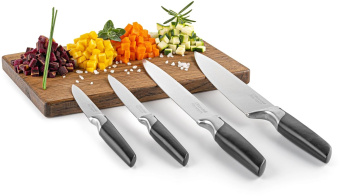 Нож кухонный Rondell Brando RD-1434 стальной универсальный лезв.127мм прямая заточка черный блистер от магазина РЭССИ