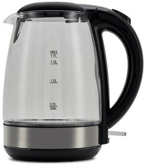 Чайник электрический Polaris PWK 1740CGL 1.7л. 2200Вт черный (корпус: стекло) от магазина РЭССИ