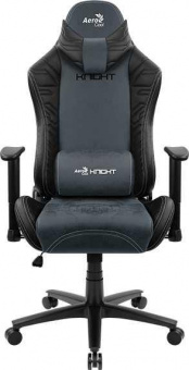 Кресло игровое Aerocool KNIGHT FUZE DUSK Steel Blue черный/синий сиденье черный/синий эко.кожа/ткань крестов. от магазина РЭССИ