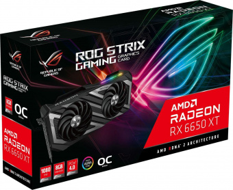 Видеокарта Asus PCI-E 4.0 ROG-STRIX-RX6650XT-O8G-GAMING AMD Radeon RX 6650XT 8192Mb 128 GDDR6 2543/17500 HDMIx1 DPx3 HDCP Ret от магазина РЭССИ