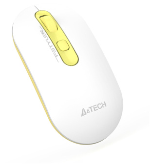 Мышь A4Tech Fstyler FG20S Daisy белый/желтый оптическая (2000dpi) silent беспроводная USB для ноутбука (4but) от магазина РЭССИ