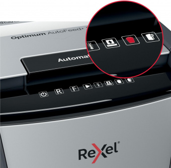 Шредер Rexel Optimum AutoFeed 300M черный с автоподачей (секр.P-5) фрагменты 300лист. 60лтр. скрепки скобы пл.карты от магазина РЭССИ