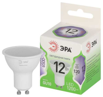 Лампа светодиодная LED 12 Вт 1200Лм 6500К MR16-12W-865-GU10 GU10 софит холодный свет Green Line от магазина РЭССИ