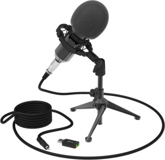 Микрофон проводной Ritmix RDM-160 2.5м черный от магазина РЭССИ