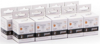 Лампа светодиодная Gauss Elementary MR16 7Вт цок.:GU5.3 спот 220B 3000K св.свеч.бел.теп. MR16 (упак.:10шт) (13517) от магазина РЭССИ