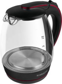 Чайник электрический Scarlett SC-EK27G71 1.8л. 2200Вт черный/красный (корпус: стекло) от магазина РЭССИ