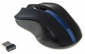 Мышь Оклик 615MW черный/синий оптическая (1200dpi) беспроводная USB для ноутбука (3but) от магазина РЭССИ