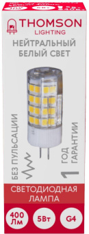Лампа светодиодная Thomson TH-B4206 5Вт цок.:G4 капсул. 220B 4000K св.свеч.бел.нейт. (упак.:1шт) от магазина РЭССИ