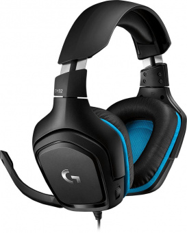 Наушники с микрофоном Logitech G432 черный/синий 2м мониторные USB оголовье (981-000770) от магазина РЭССИ