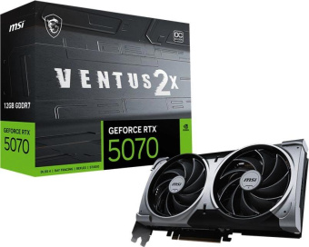 Видеокарта MSI PCI-E 5.0 RTX 5070 12G VENTUS 2X OC NVIDIA GeForce RTX 5070 12Gb 192bit GDDR7 2542/28000 HDMIx1 DPx3 HDCP Ret от магазина РЭССИ