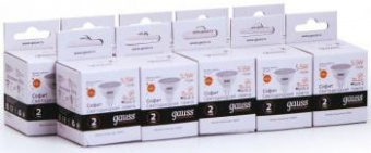Лампа светодиодная Gauss Elementary MR16 5.5Вт цок.:GU5.3 спот 220B 3000K св.свеч.бел.теп. (упак.:10шт) (13516) от магазина РЭССИ