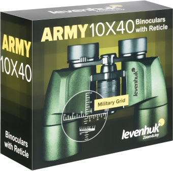 Бинокль Levenhuk 10-10x 40мм Army 10x40 зеленый (81932) от магазина РЭССИ