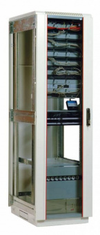 Шкаф коммутационный ЦМО (ШТК-М-38.6.6-1ААА) напольный 38U 600x620мм пер.дв.стекл задн.дв.стал.лист 2 бок.пан. направл.под закл.гайки 500кг серый 455мм 87.3кг 180град. 1850мм от магазина РЭССИ