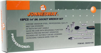 Набор торцевых головок 18 предметов Jonnesway S04H2118S от магазина РЭССИ