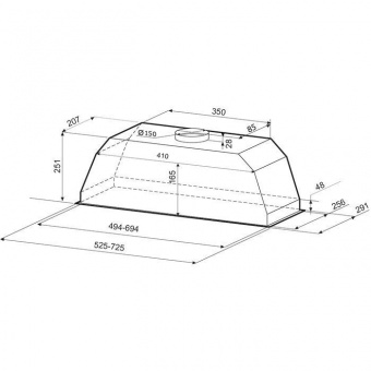 Вытяжка встраиваемая Krona Ameli 900 PB нержавеющая сталь управление: кнопочное (1 мотор) от магазина РЭССИ