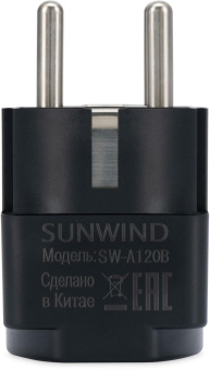 Адаптер-переходник SunWind SW-A120B (1 розетка) черный (коробка) от магазина РЭССИ