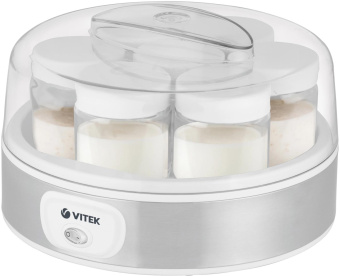 Йогуртница Vitek VT-2601 18Вт 7б. 200мл серый/белый от магазина РЭССИ