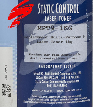 Тонер Static Control MPT9-1KG черный флакон 1000гр. для принтера HP LJ Pro PM401/ P2055/P3005/P3015 от магазина РЭССИ