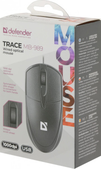 Мышь Defender Trace MB-989 черный оптическая 1000dpi USB 2but (52989) от магазина РЭССИ