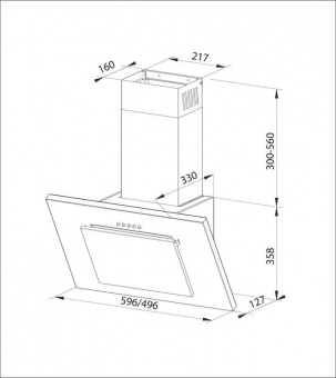 Вытяжка каминная Lex Mini 500 BL черный управление: кнопочное (1 мотор) от магазина РЭССИ