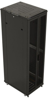 Шкаф серверный Hyperline (TTBR-4262-DD-RAL9004) напольный 42U 600x1200мм пер.дв.перфор.2ств. задн.дв.перфор.2-хст. 2 бок.пан. 800кг черный 1110мм IP20 сталь от магазина РЭССИ